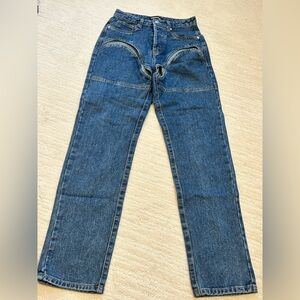Momokrom Classic front cut out medium wash Jeans size 26 100% cotton